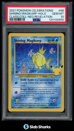 2021 POKEMON CELEBRATIONS #66/64 SHINING MAGIKARP HOLO CLASSIC COLLECTION PSA 10 - Image 1