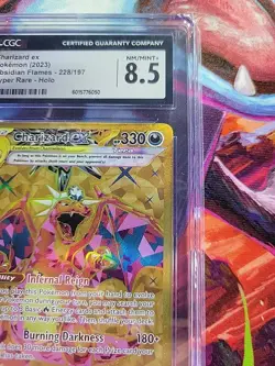 CGC 8.5 Pokemon TCG Charizard EX Obsidian Flames Holo Hyper Rare Card 228/197 - Image 4
