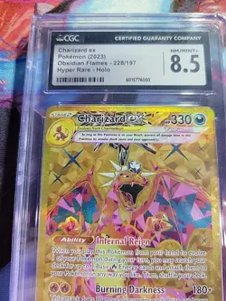 CGC 8.5 Pokemon TCG Charizard EX Obsidian Flames Holo Hyper Rare Card 228/197 - Image 5