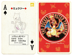 1996 Mewtwo Ace of Spades Pokemon Red Charizard Playing Card Japan Original - Image 1
