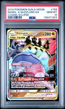 Naganadel & Guzzlord Gx 158/236 Cosmic Eclipse Pokemon PSA 10 - Image 1