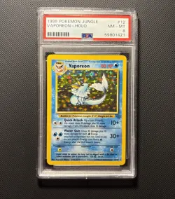 1999 POKEMON JUNGLE #12 VAPOREON-HOLO PSA 8 - Image 1