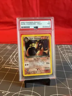 Vintage 2000 Pokemon Rocket Dark Charizard Holo PSA 7 NM - Image 1