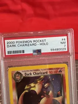 Vintage 2000 Pokemon Rocket Dark Charizard Holo PSA 7 NM - Image 3