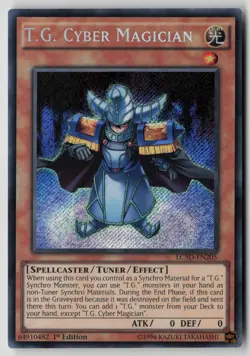Yugioh T.G. Cyber Magician LC5D-EN205 1st Edition Secret Rare NM - Image 1