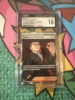CGC 10 - Giovanni's Charisma 197/165 Pokemon Sv: Scarlet & Violet 151 Holo - Image 1