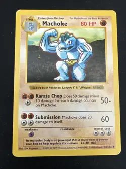Base Set Vintage Shadowless Pokemon 9 Card Lot - Machoke, Staryu & Bill - Image 2