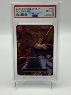 One Piece OP13 - JP Benn Beckman Special Alternate Art Rare PSA 10 - Image 1