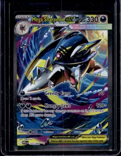 2025 Pokemon Phantasmal Flame Mega Sharpedo ex Special Illustration Rare 127/094 - Image 1