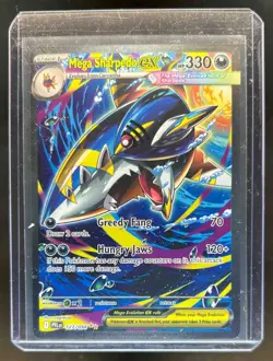 2025 Pokemon Phantasmal Flame Mega Sharpedo ex Special Illustration Rare 127/094 - Image 1