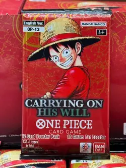 Lot of (288) One Piece OP-13 Carrying On His Will Booster Packs W/Display & Case - Image 2