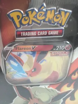 Pokemon TCG Eevee Evolutions Tin 2021 Flareon V Edition Factory Sealed - Image 2