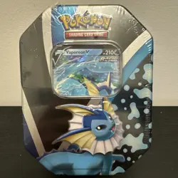 Pokemon TCG Vaporeon V Tin Eevee Evolutions Factory Sealed 2021 - Image 1