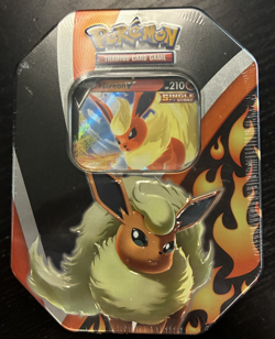 Pokemon TCG Eevee Evolutions Tin Flareon V- FACTORY SEALED NEW - Image 1