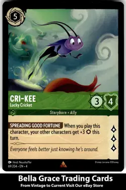 Cri-Kee Lucky Cricket #69/204 Ursula's Return Disney lorcana Rare - Image 1