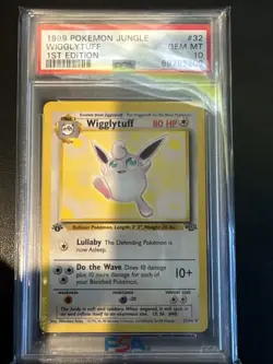 POKEMON 1999 1ST EDITION JUNGLE WIGGLYTUFF #32 NON HOLO PSA GEM MINT 10 - Image 1