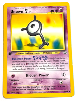 Unown [Y] 40/64 Neo Revelation 1st Edition Pokemon Card WOTC Uncommon - Image 1