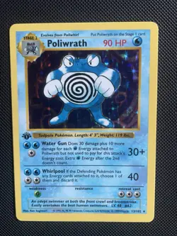 1st Edition Shadowless Poliwrath 13/102 - Base Set Pokemon Card - Image 1