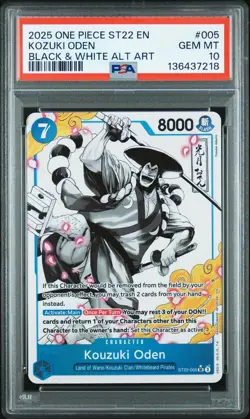 2025 ONE PIECE STARTER DECK ST22-ACE & NEWGATE #005 KOZUKI ODEN PSA 10 - Image 1