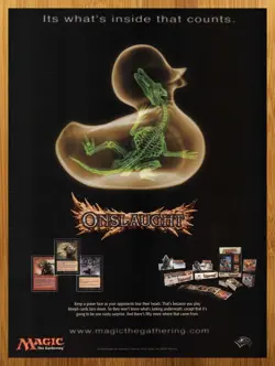 2002 Magic The Gathering Onslaught Vintage Print Ad/Poster CCG TCG Card Game Art - Image 1