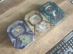 3 x Triple Whammy Collector Sealed Tins (Complete Tin Set) Pokemon TCG - Image 1