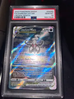 2023 POKEMON SWORD & SHIELD CROWN ZENITH #GG50 FULL ART/DARKRAI VSTAR PSA 10 - Image 1
