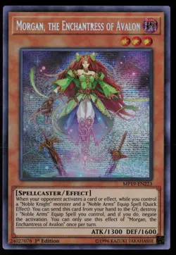 Yugioh Morgan, the Enchantress of Avalon MP19-EN223 1st Ed Prismatic Secret Rare - Image 1