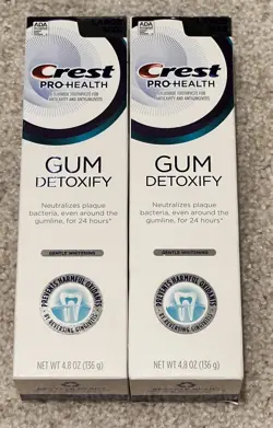 Lot Of 2, Crest Pro Health Toothpaste Gum Detoxify 4.8oz, Exp 11/26 and 2/27 - Image 1