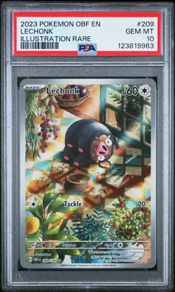 2023 POKEMON OBF EN-OBSIDIAN FLAMES ILLUSTRATION RARE #209 LECHONK PSA 10 - Image 1