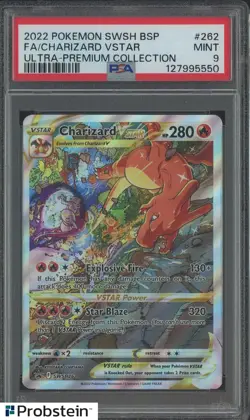 2022 Pokemon SWSH BSP Ultra Premium Collection #262 Charizard Vstar FA PSA 9 - Image 1