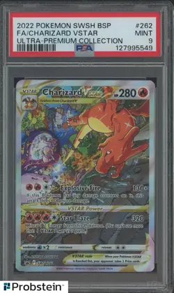 2022 Pokemon SWSH BSP Ultra Premium Collection #262 Charizard Vstar FA PSA 9 - Image 1