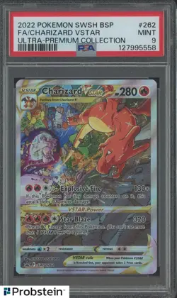 2022 Pokemon SWSH BSP Ultra Premium Collection #262 Charizard Vstar FA PSA 9 - Image 1