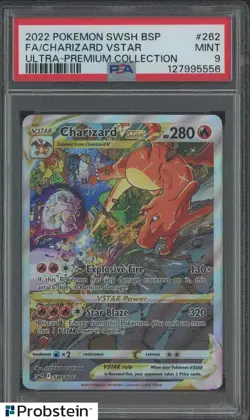 2022 Pokemon SWSH BSP Ultra Premium Collection #262 Charizard Vstar FA PSA 9 - Image 1