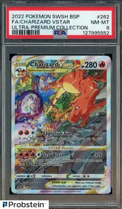 2022 Pokemon SWSH BSP Ultra Premium Collection #262 Charizard Vstar FA PSA 8 - Image 1