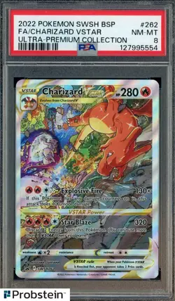 2022 Pokemon SWSH BSP Ultra Premium Collection #262 Charizard Vstar FA PSA 8 - Image 1