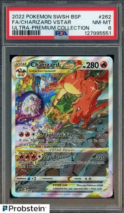 2022 Pokemon SWSH BSP Ultra Premium Collection #262 Charizard Vstar FA PSA 8 - Image 1