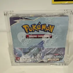 Pokemon Chilling Reign Factory Sealed Booster Box With Acrylic Case - Image 1
