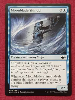Magic The Gathering MODERN HORIZONS MOONBLADE SHINOBI blue card MTG - Image 1