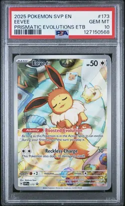 Pokemon Eevee TCG Prismatic Holo Promo Card 173 Gem Mint PSA 10 - Image 1