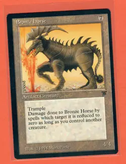 Bronze Horse Legends Artifact Rare MAGIC GATHERING CARD English Vintage MTG - Image 1