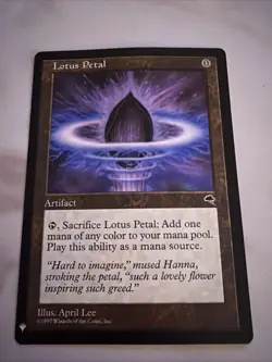 Lotus Petal Magic the Gathering Tempest LP Common Card - Image 1