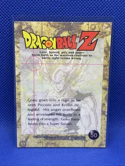 Super Saiyan Goku trading card #50 Dragon Ball Z 1999 Funimation - Image 2