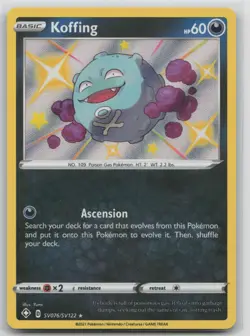 Pokemon Card Koffing Shiny Holo Rare Shining Fates: Shiny Vault SV076/SV122 - Image 1