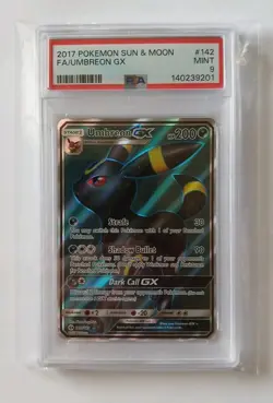 UMBREON GX 2017 Pokemon #142/149 PSA 9 MINT Sun & Moon FULL ART - Image 1