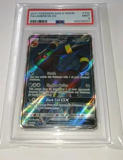 UMBREON GX 2017 Pokemon #142/149 PSA 9 MINT Sun & Moon FULL ART - Image 3