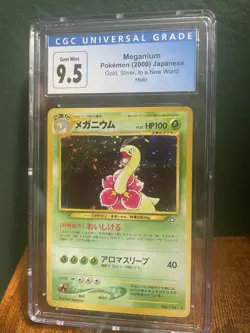 Pokemon TCG Gold, Silver Japanese Holo Meganium CGC 9.5(10) - Image 1