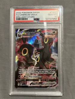 2022 Pokemon Sword & Shield Brilliant Stars Trainer Gallery Umbreon VMAX PSA 10 - Image 1