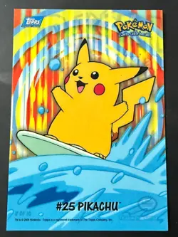 2000 Topps Pokemon TV Animation Series 2 Surfing #25 Pikachu 8 Of 10 Stick-Ons - Image 1