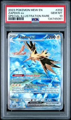 2023 Pokemon Mew En-151 #202 Zapdos Ex Special Illustration Rare PSA 10 GEM MINT - Image 1
