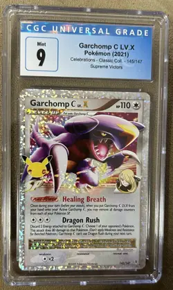 2021 POKEMON GARCHOMP C LV X CELEBRATIONS CLASSIC COLL. 145/147 - CGC 9 MINT - Image 1